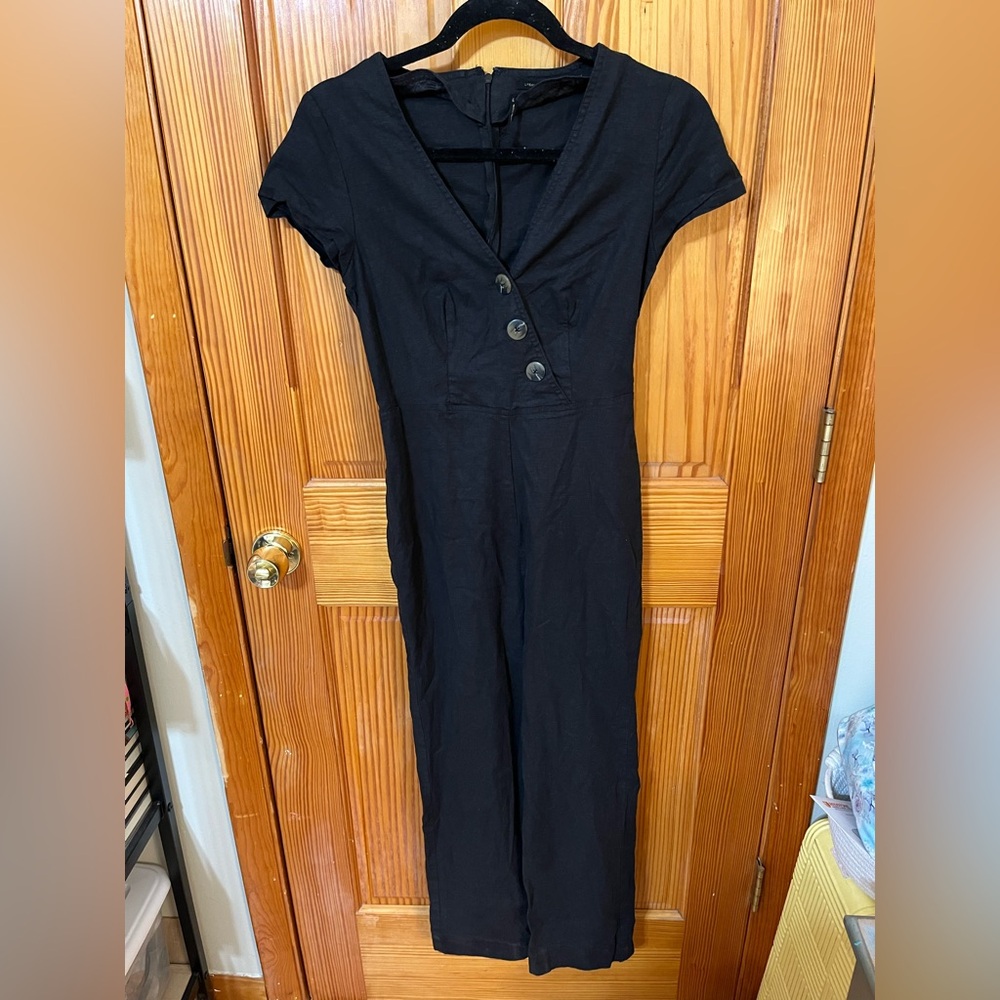 Urban Outfitters Karen Black Surplice Button-Through Jumpsuit - Picture 7 of 11